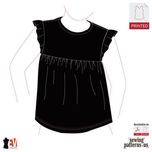 Children Ruffled T-Shirt With Yoke