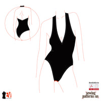 Women Deep V-Neck Bodysuit