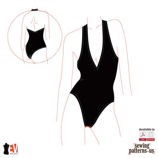 Women Deep V-Neck Bodysuit