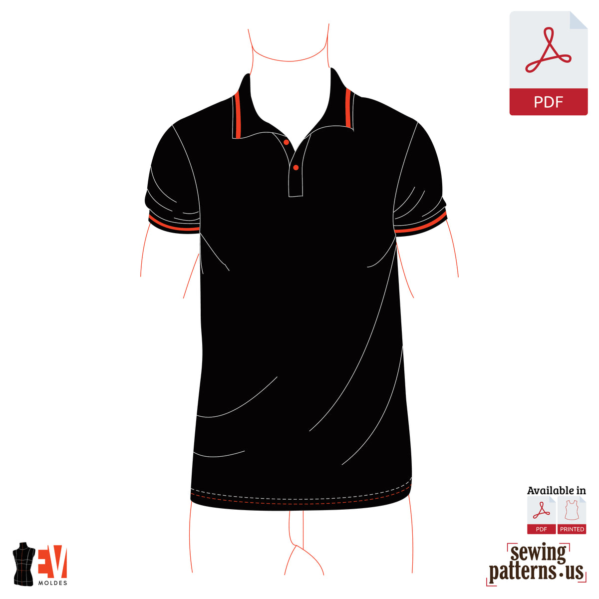 Pattern For Polo Men Basic Polo Shirt – Sewing Patterns