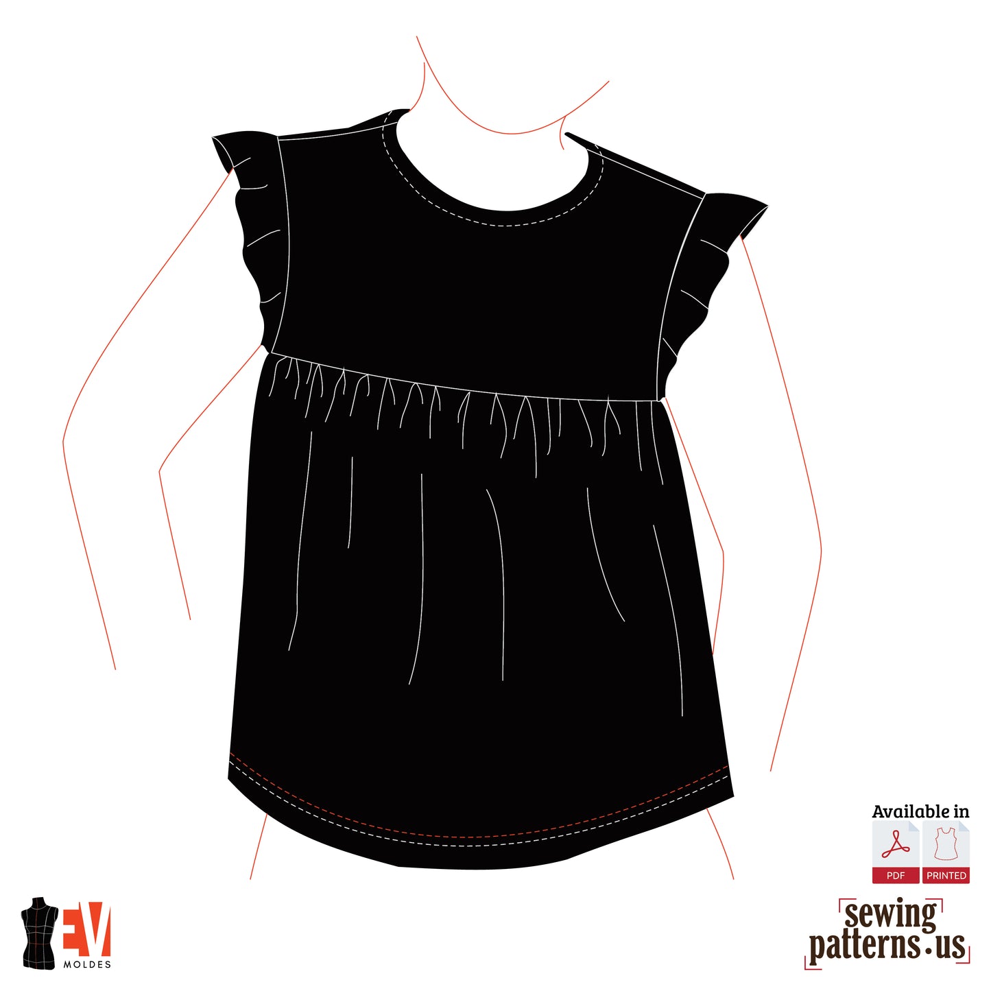 Children Ruffled T-Shirt With Yoke