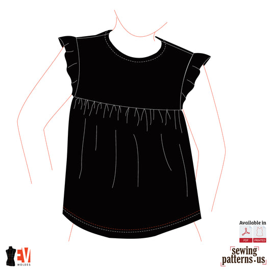 Children Ruffled T-Shirt With Yoke